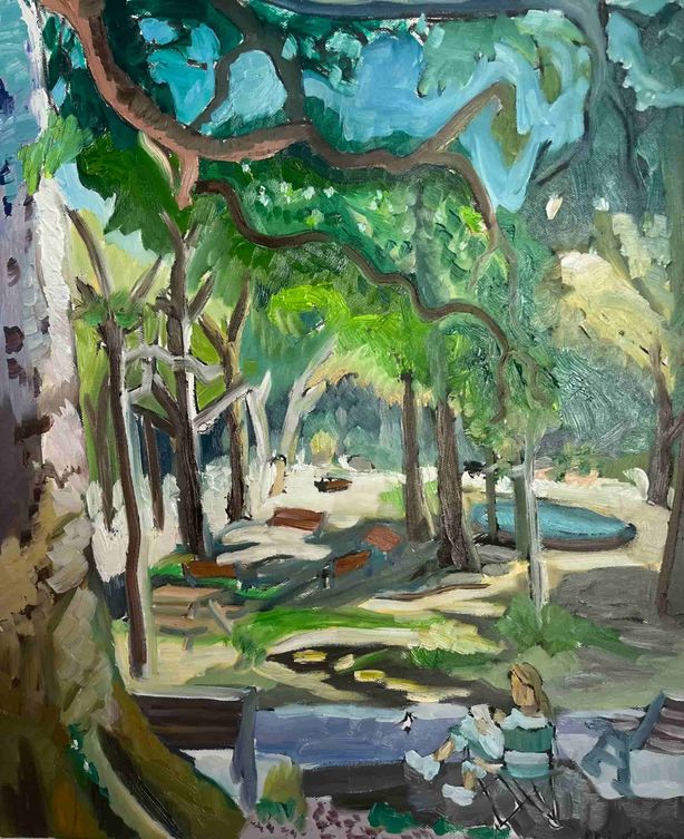 Paysage parc aux arbres