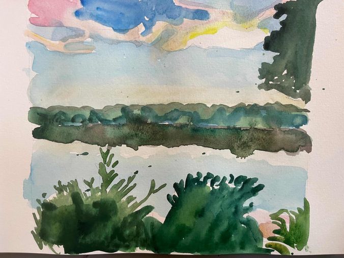 Erdre et son reflet soirée d’été